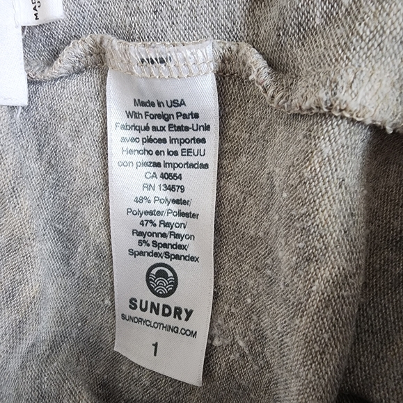 Sundry Women's Animal Print Pull On Jogger Sweatpants in Oatmeal - Picture 5 of 5